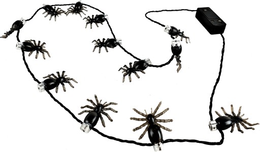 SPIDER LED HALLOWEENOVÁ DEKORÁCIA SVIETIACI NÁHRDELNÍK SPIDER OZDOBA
