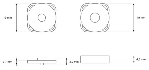 Magnetická spona 18/4 mm, matná čierna