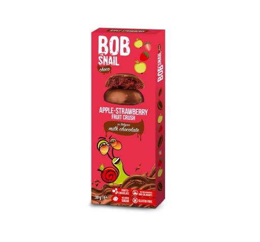 BOB SNAIL Snack jablko jahoda v čokoláde
