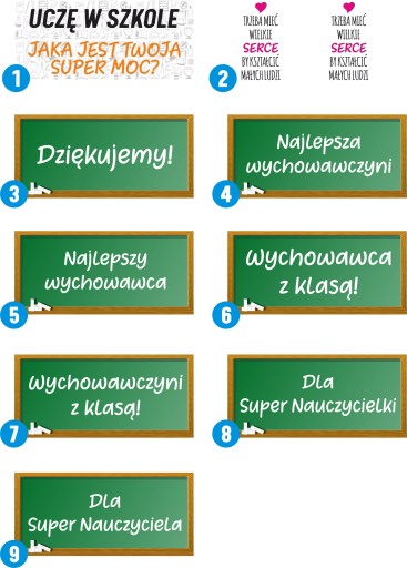 HRNČEK S POTLAČOU NA DEŇ UČITEĽOV, RÔZNE DIZAJNY