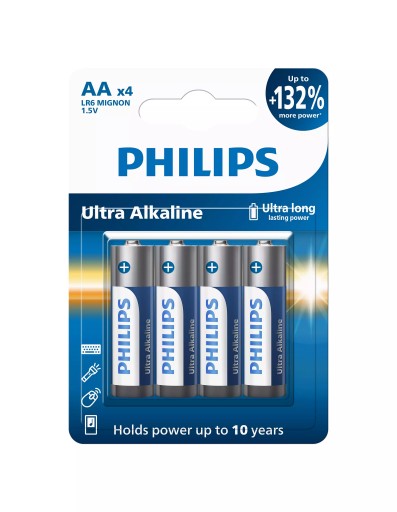Batéria Philips LR6E4B 1,5 V ultra alkalická AA LR6
