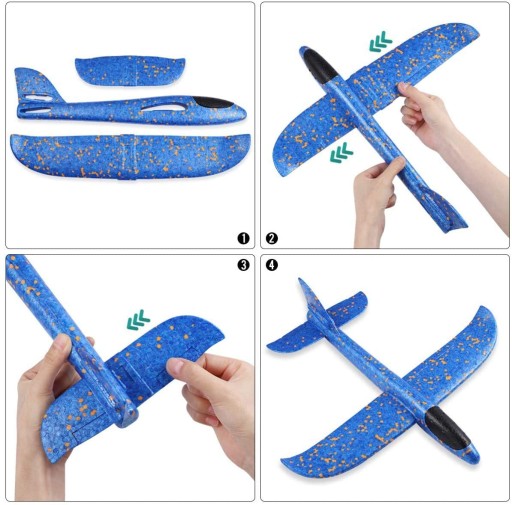 STYROFOAM LETADLO VYROBENÉ ZO STYROPINY 37 CM ŠÍPKA