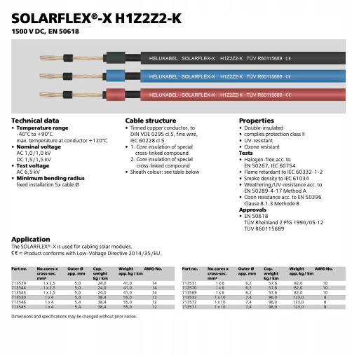 Solárny kábel 6mm HELUKABEL 1000V červený