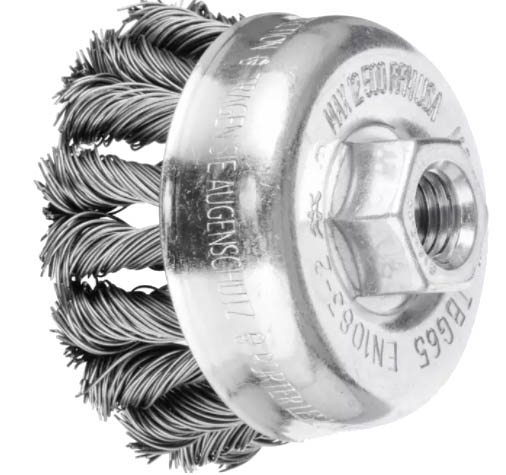 PFERD 65mm pletená hrnčeková kefa M14, oceľ