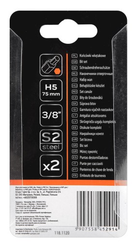 HEX hrot 5 x 75 mm, S2 x 2 ks.