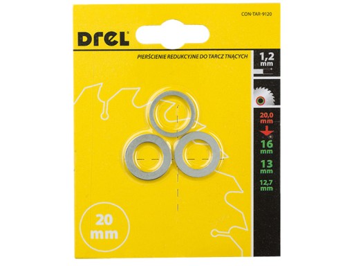 REDUKČNÉ KRÚŽKY PRE 20 mm DISKY 3 ks.