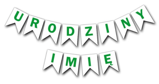 Garland Banner Vlajky Listy NARODENINY Meno zelené