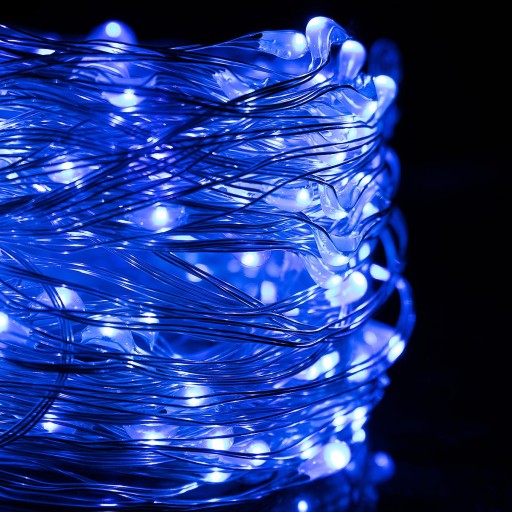 DRÔTOVÉ LAMPY 20 MIKRO LED NA BATÉRIU VIANOČNÝ STROMČEK MODRÉ SVETLÁ