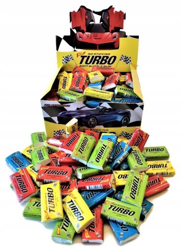 Žuvačky Turbo NO STICKING 100 kusov 450g