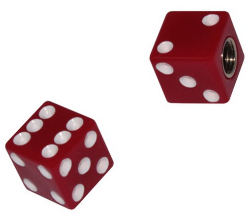 Krytky ventilov kolies Quad ATV Game Dice Red 2x
