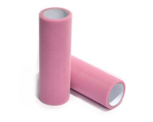 Ozdobný tyl na rolke 15cm, dymovo ružový