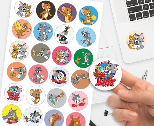 24 NÁLEPEK TOM A JERRY VEĽKÁ KVALITA