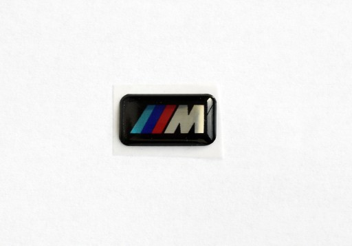 1x chrómová nálepka BMW M-Power 3D logo na ráfikoch, volant, kokpit 18x10 mm