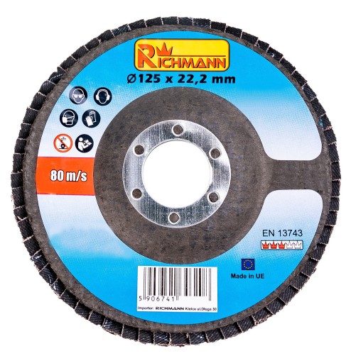 BRÚSNY KOTÚČ S KLAPKAMI 125mm P60 RICHMANN KO