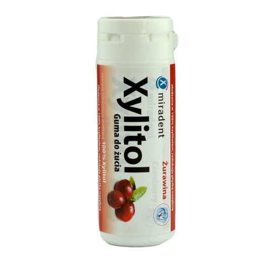 Žuvačka Miradent Xylitol, príchuť brusnica, 30 kusov