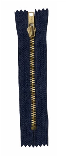 Námornícka modrá neoddeľujúci kovový zips, 18 cm