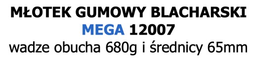 GUMOVÉ KLADIVO, VIACNÁSOBNÉ 680G, FI-65MM, RUČNÉ. KOV -
