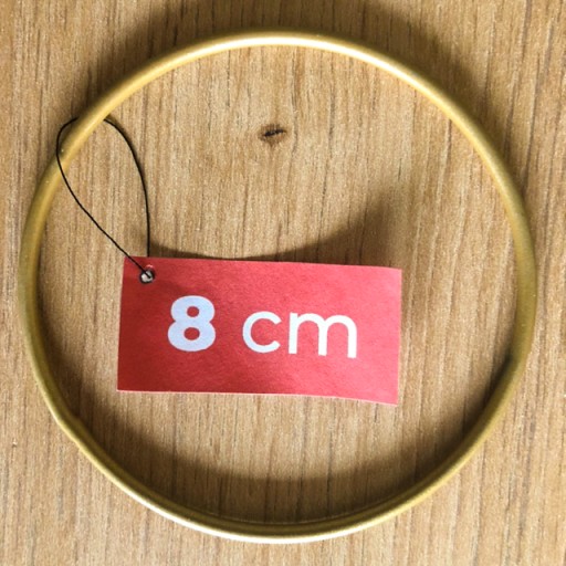 Kovový prsteň, lapač snov, ZLATÝ MATNÝ, 8 cm