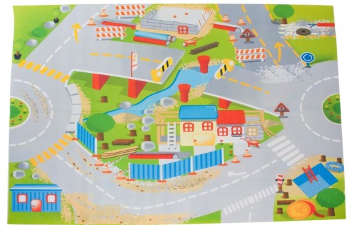 Podlahová rohož so stavebnými autami 120x80cm