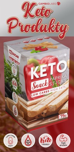 KETO PAPRIKOVÉ TYČKY, bez cukru, proteín