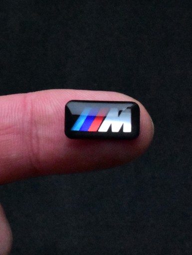 1x nálepka s logom BMW M-Power 3D odznak na ráfikoch volant chróm 17x9 mm