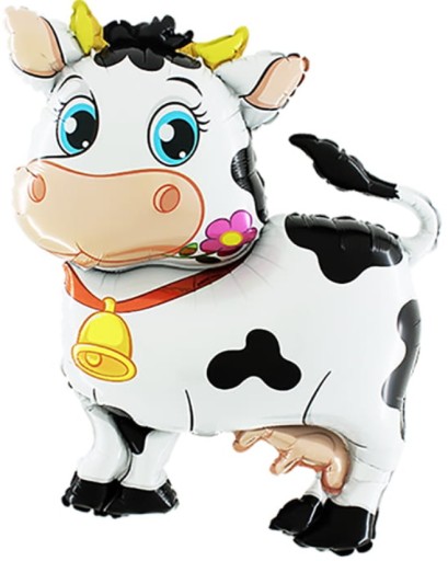 Fóliový balón Cow Fudge 70x90 cm Farm Birthday