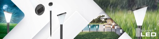 Solárna záhradná lampa, LED stĺp, čierna, do záhrady, studená farba