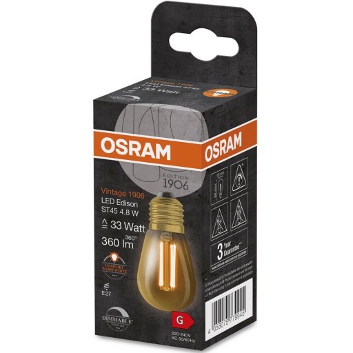 E27 4,8W stmievateľná LED dekoratívna žiarovka OSRAM