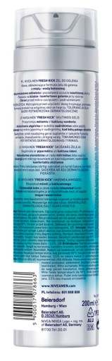 NIVEA MEN Fresh Kick gél na holenie 200 ml