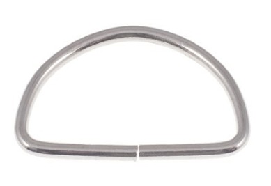 Kovový D-krúžok 40/25/3 mm, ohýbateľný, 10 ks