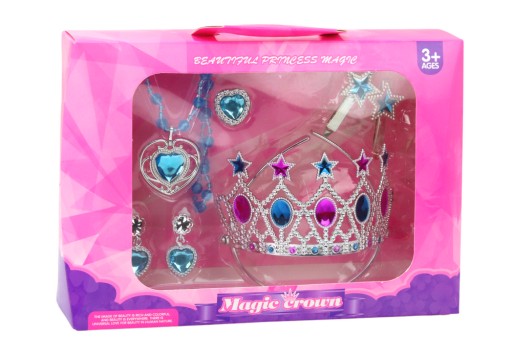 Sada náušníc Crown Náhrdelník Prsteň klipsy