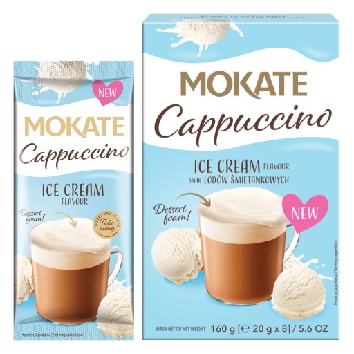 Kávový nápoj Cappuccino Káva so smotanovou zmrzlinou 160g Mokate