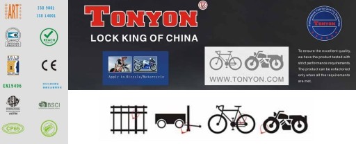 Očko na kľúče na zámok na bicykel Tonyon 45x650mm