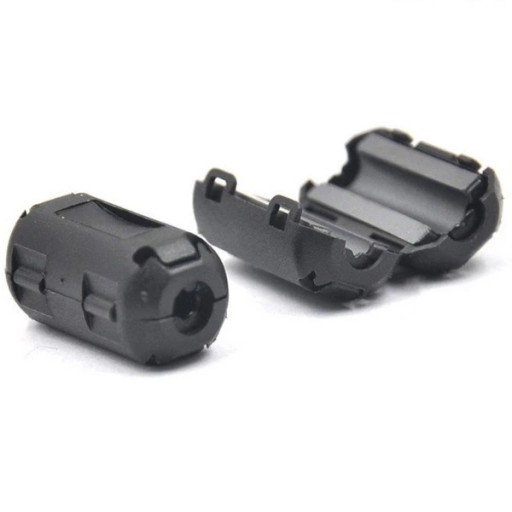 Feritový filter pre 5mm kábel - uchytený magnetický filter v plášti