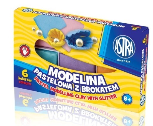 Modelovacia hmota ASTRA 6 farieb pastelová s trblietkami