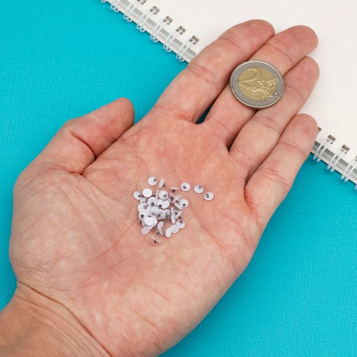 Oči pre hračky plastové 4x2mm 100 ks
