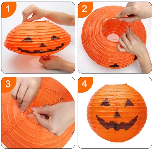 VEĽKÁ ZÁVESNÁ PAPIEROVÁ TEKVICOVÁ LAMPA HALLOWEEN
