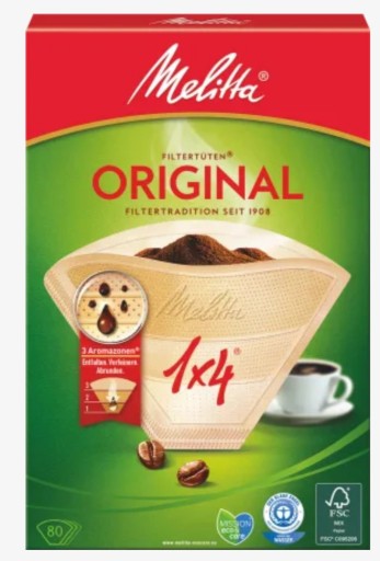 Kávové filtre Melitta 1x4 80 ks