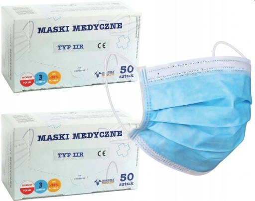 LEKÁRSKE MASKY TYP IIR MASKY 3 VRSTVA A/50