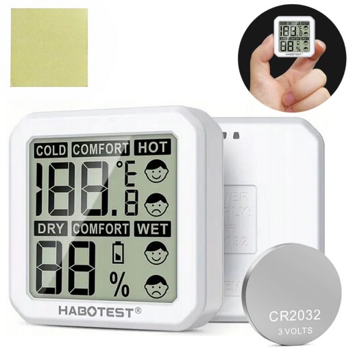 MINI TERMO-HYGROMETER MERANIE TEPLOTY A VLHKOSTI ČISTEJ OBRAZOVKY HABOTEST