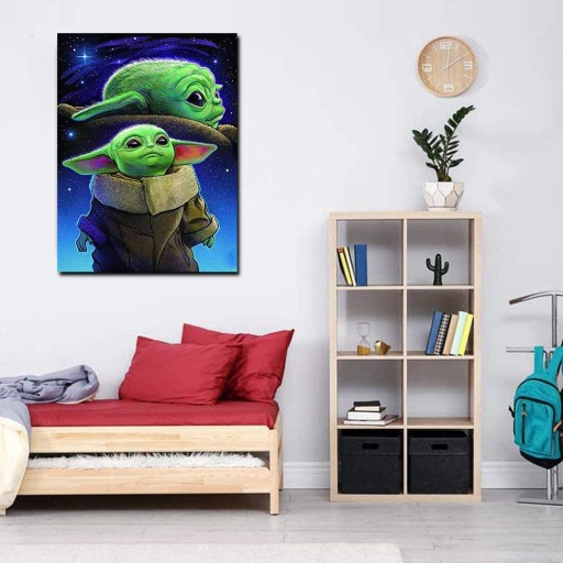 DIAMANTOVÁ VÝŠIVKA Diamantová maliarska mozaika 5D detská sada YODA