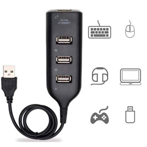 USB HUB 4 PORTOVÝ SPÍNAČ PLITERA 2.0
