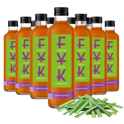 Kombucha čaj z citrónovej trávy Drink Forever Young FYK 250ml CITRÓNOVÁ TRÁVA