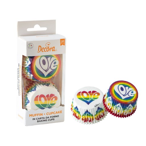 Rainbow Love Rainbow návliečky na cupcake 36 ks