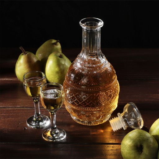 KARAFA NA VODU KRYŠTÁLOVÁ WHISKY 1L SKLENENÁ FĽAŠA S KORKOM