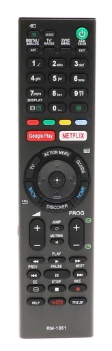 DIAĽKOVÉ OVLÁDANIE PRE LED LCD TV SONY NETFLIX YouTube Google Play RM-1351