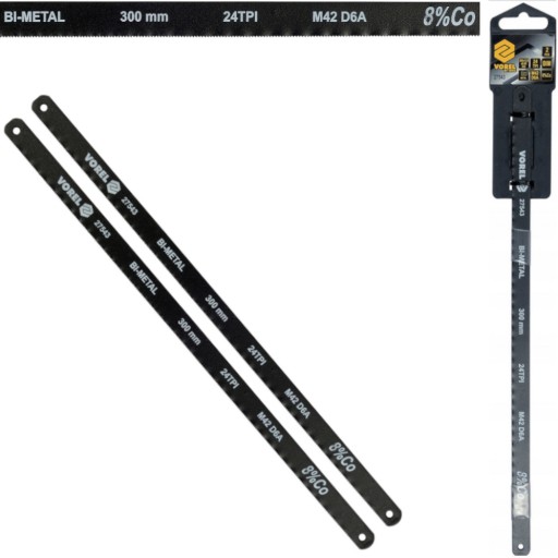PÍLOVÝ LIST BI-KOVOVÝ M42 + D6A + Co 8% NA KOV 300mm 2 KS 24 TPI