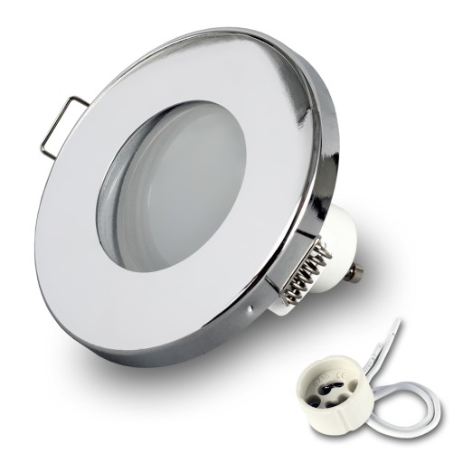 Zápustné halogénové svietidlo IP44 VODEODOLNÉ chróm + LED GU10 7W 4000K