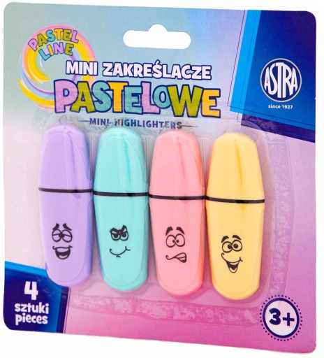 Mini pastelové zvýrazňovače Astra blister 4 kusy
