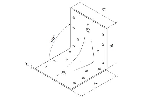 Embosovaný montážny uholník 90x90x65
